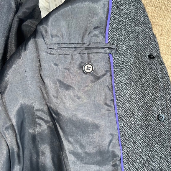 J.Crew Jacket/Blazer Size 2 Black/White/Gray w/ Leather Buttons - Picture 9 of 16